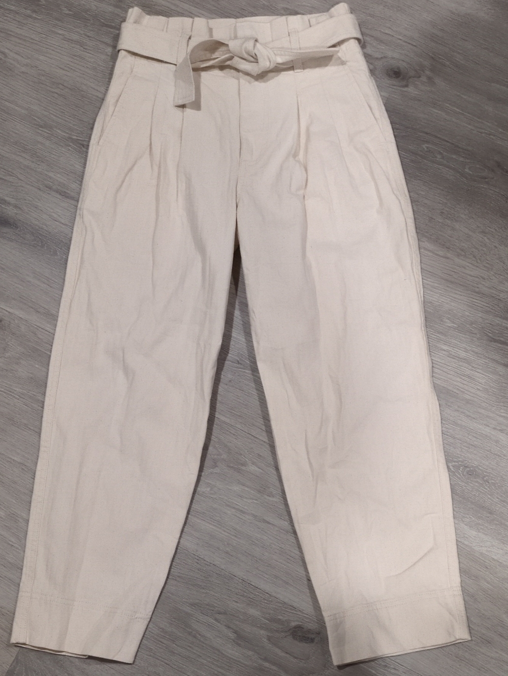 Madewell Cream Paperbag Chinos with Tie Belt Women's 25